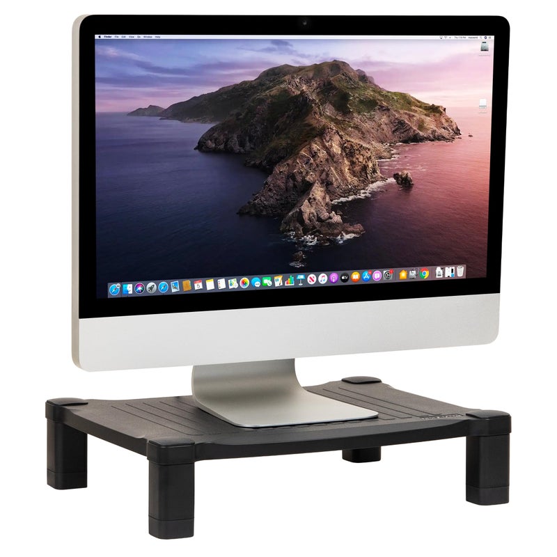 Mind Reader Monitor Stand, Height Adjustable, Desktop Organizer, Laptop Riser, Office, 17.25"L x 13.25"W x 4"H, Black - Image 1